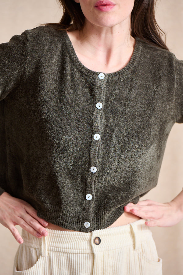 Gilet Lino kaki