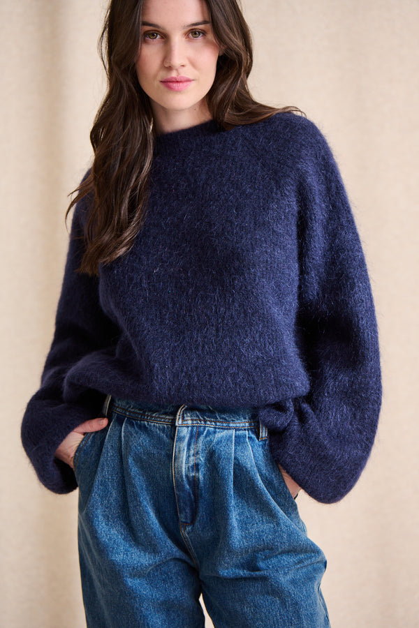 Gilet en mohair Lipa bleu marine