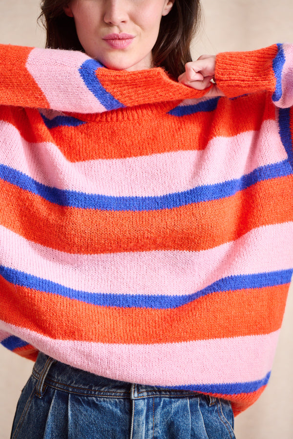 Pull Maddox rayures multicolores