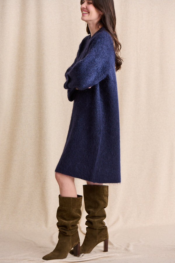 Robe en mohair Roxi bleu marine