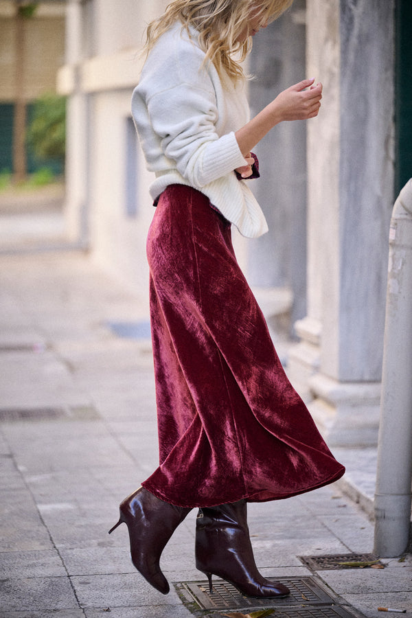 Jupe Justine bordeaux