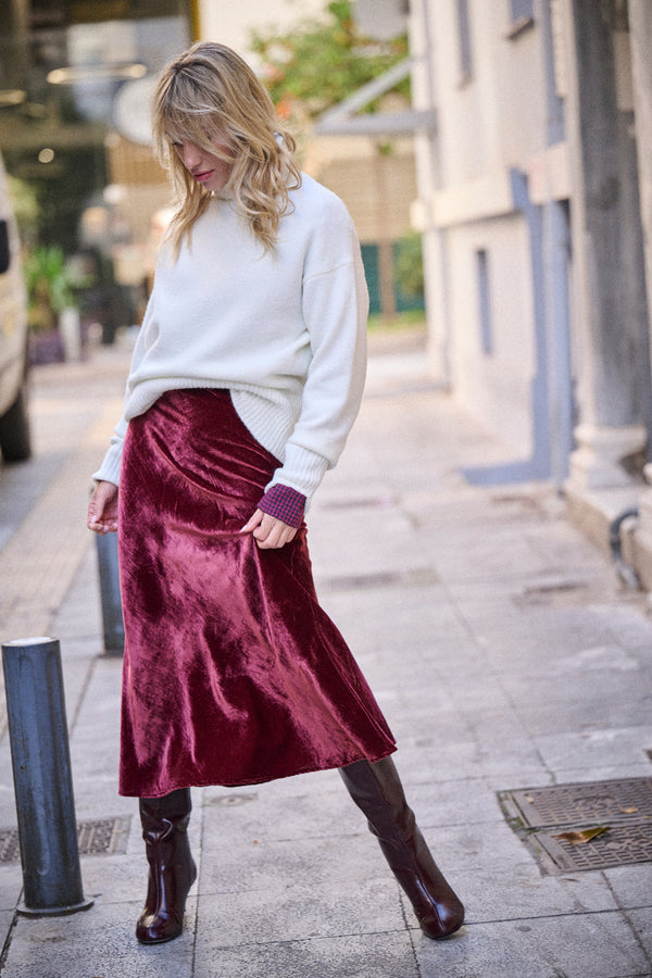 Jupe Justine bordeaux