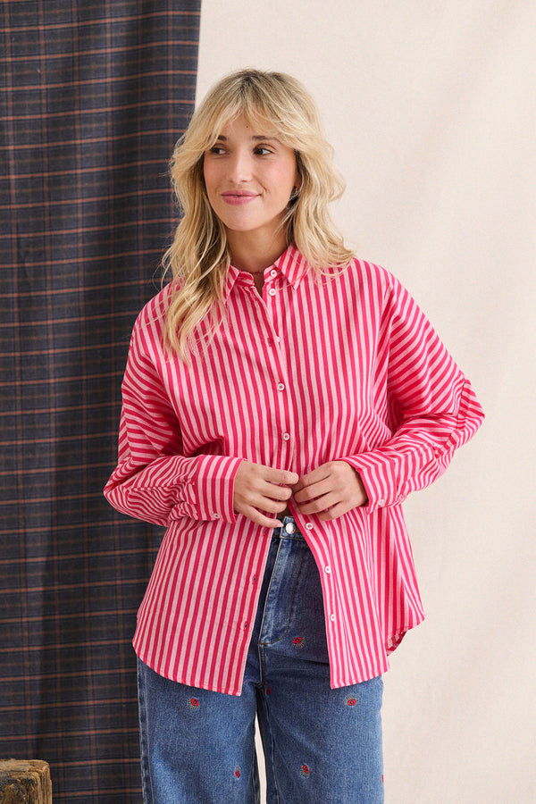 Chemise Contis rayures roses