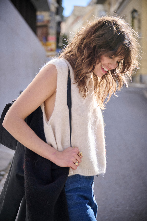 Pull en mohair Marco blanc