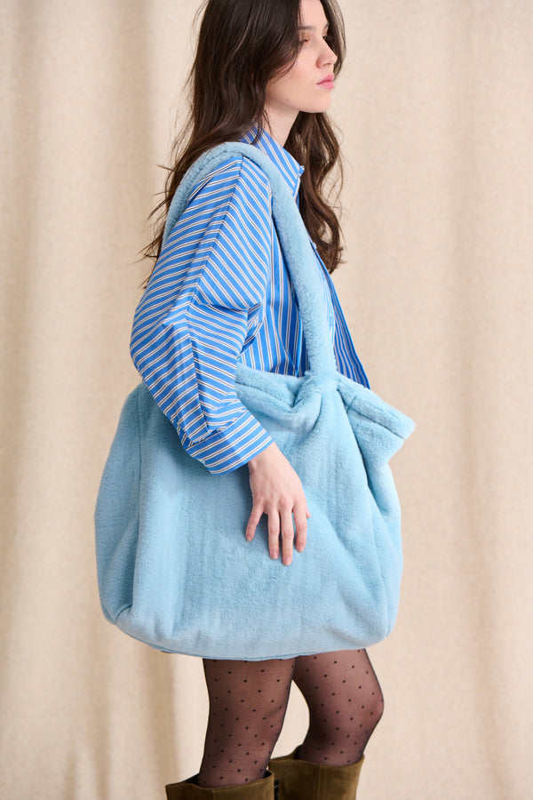 Sac Ava bleu fluffy