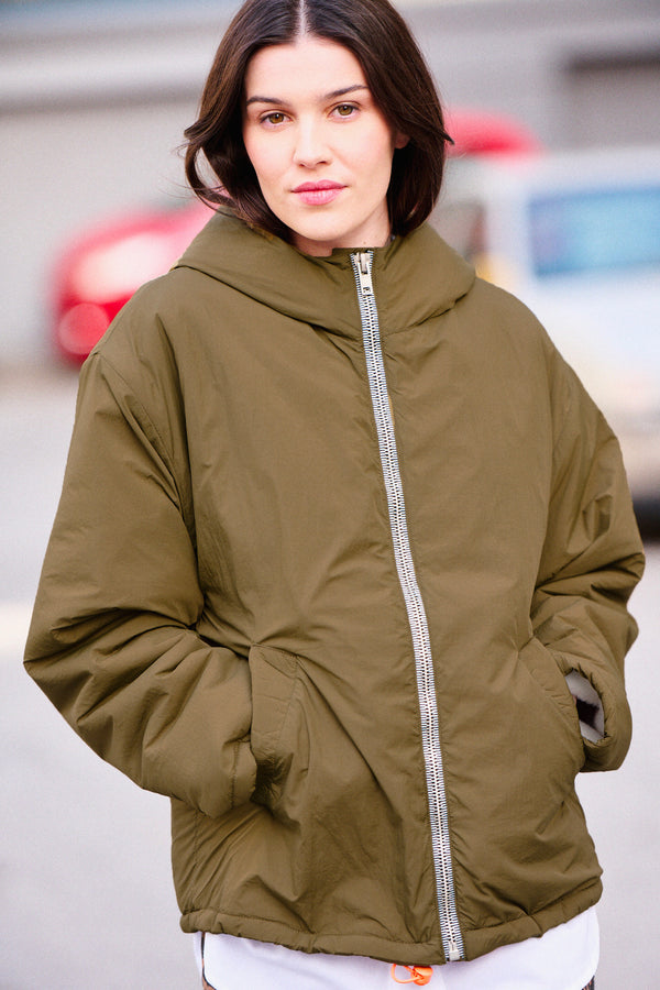 Parka fine Guzmania vert kaki