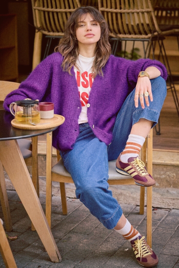 Gilet en mohair Laure violet