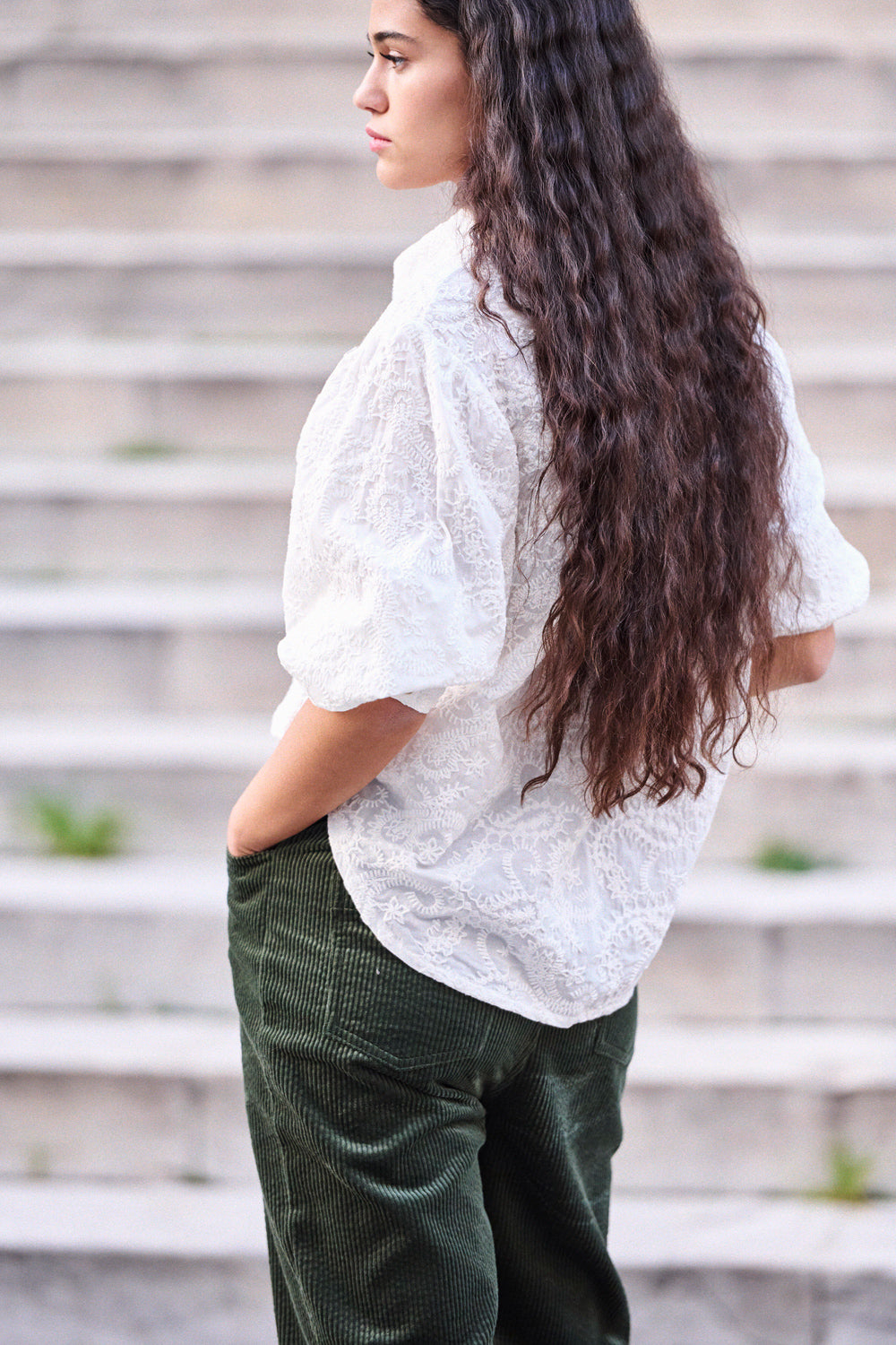 Chemise Catane blanche brodée