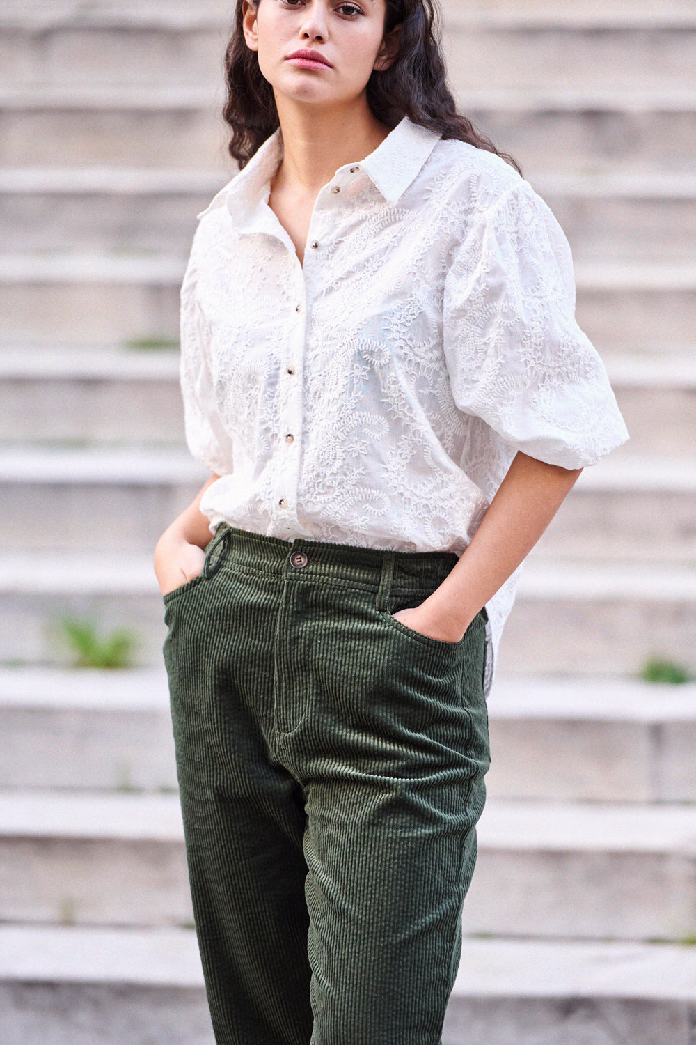 Chemise Catane blanche brodée