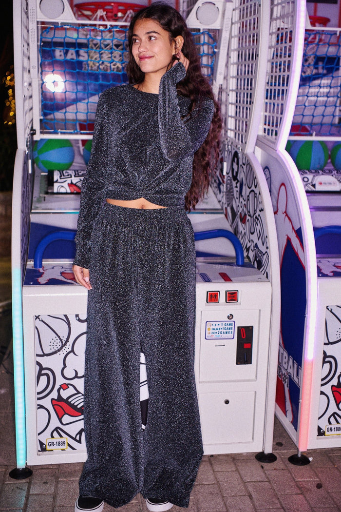 Pantalon Pamar en lurex pailleté