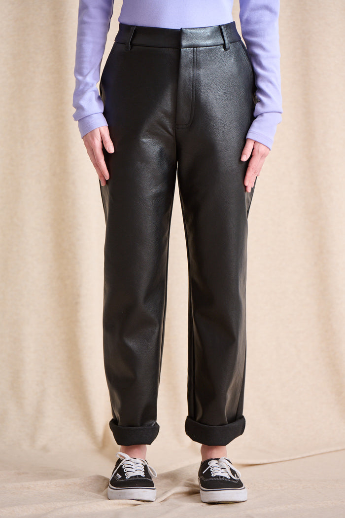 Pantalon Pam en cuir synthétique