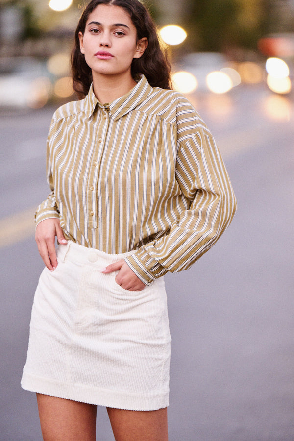 Chemise Cilo beige à rayures