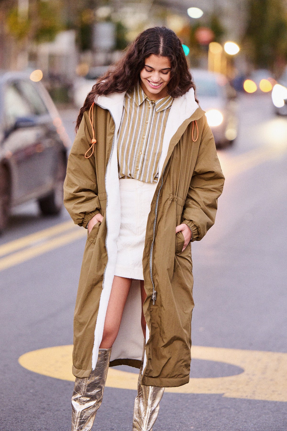 Chemise Cilo beige à rayures