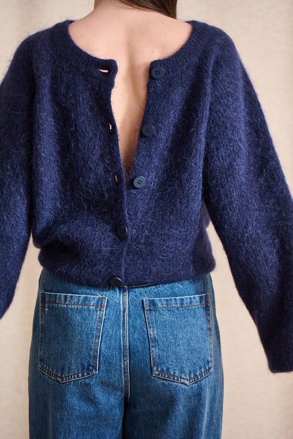 Gilet en mohair Lipa bleu marine