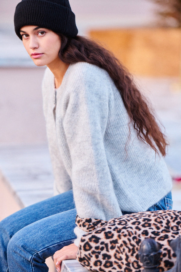 Gilet en mohair Lipa gris