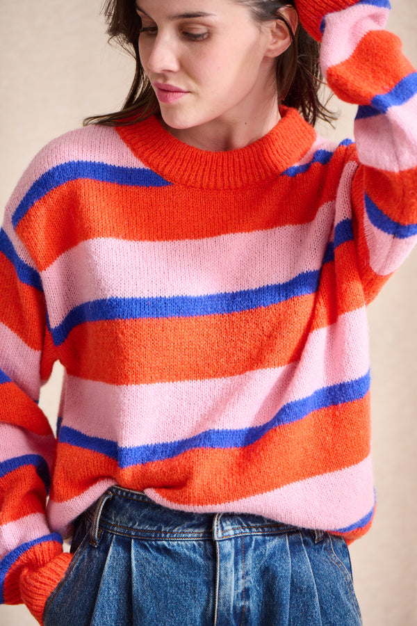 Pull Maddox rayures multicolores