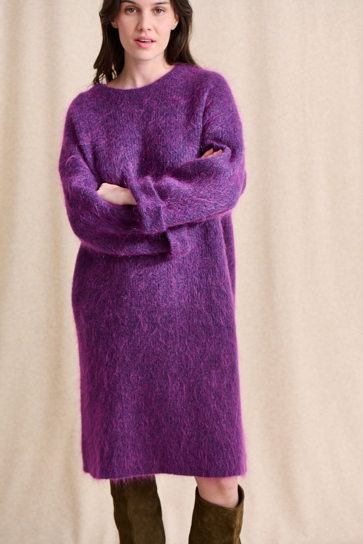 Robe en mohair Roxi violette