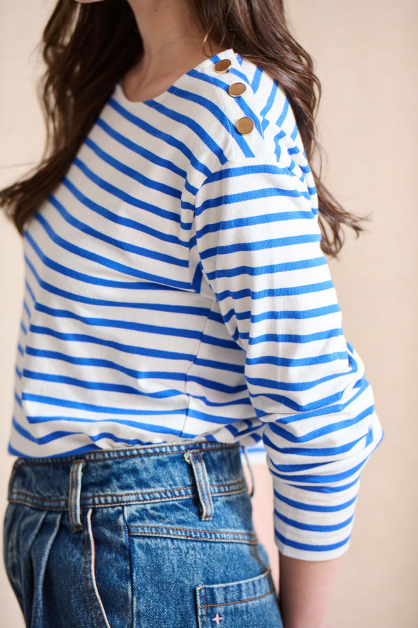 T-shirt marinière Toscane bleu