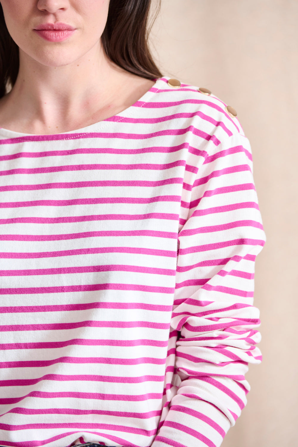 T-shirt marinière Toscane rose