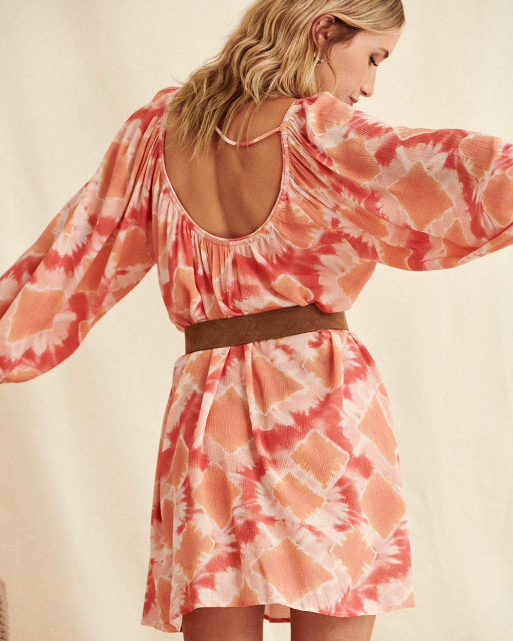 Reane orange tie and dye dress