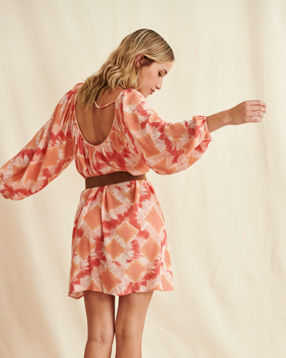 Reane orange tie and dye dress