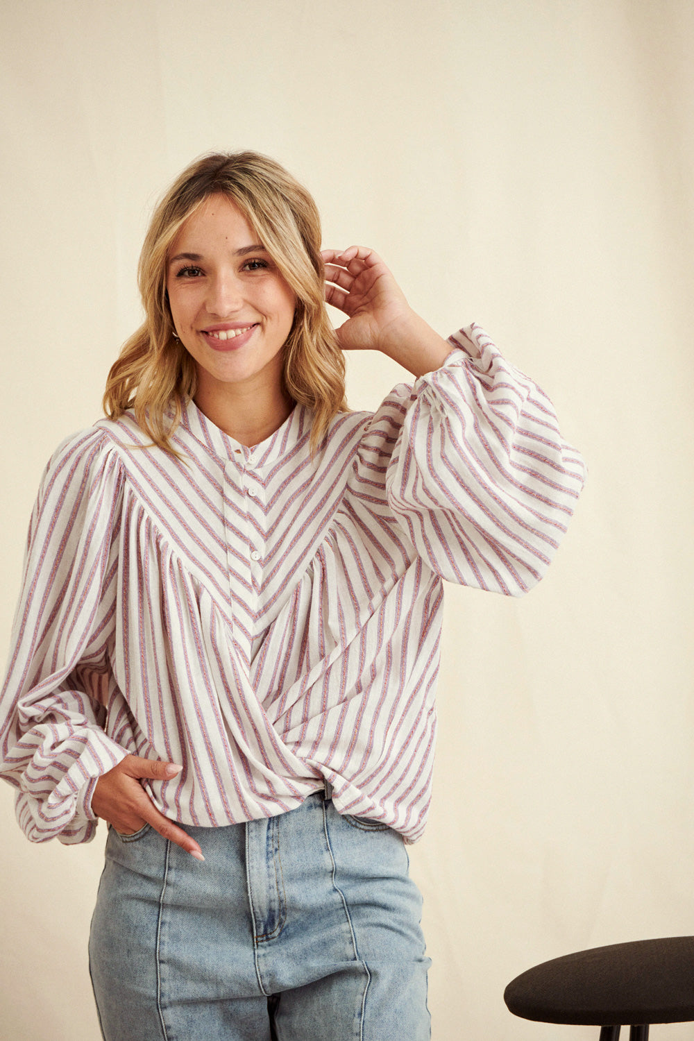 Blouse Bao rayures violettes
