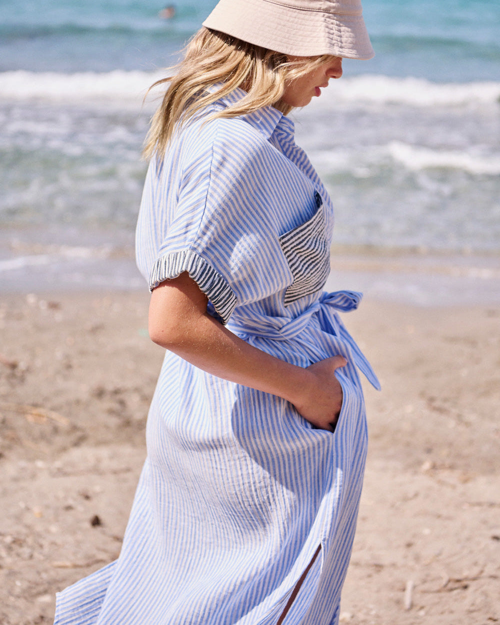 Robe Roxanne rayures bleues