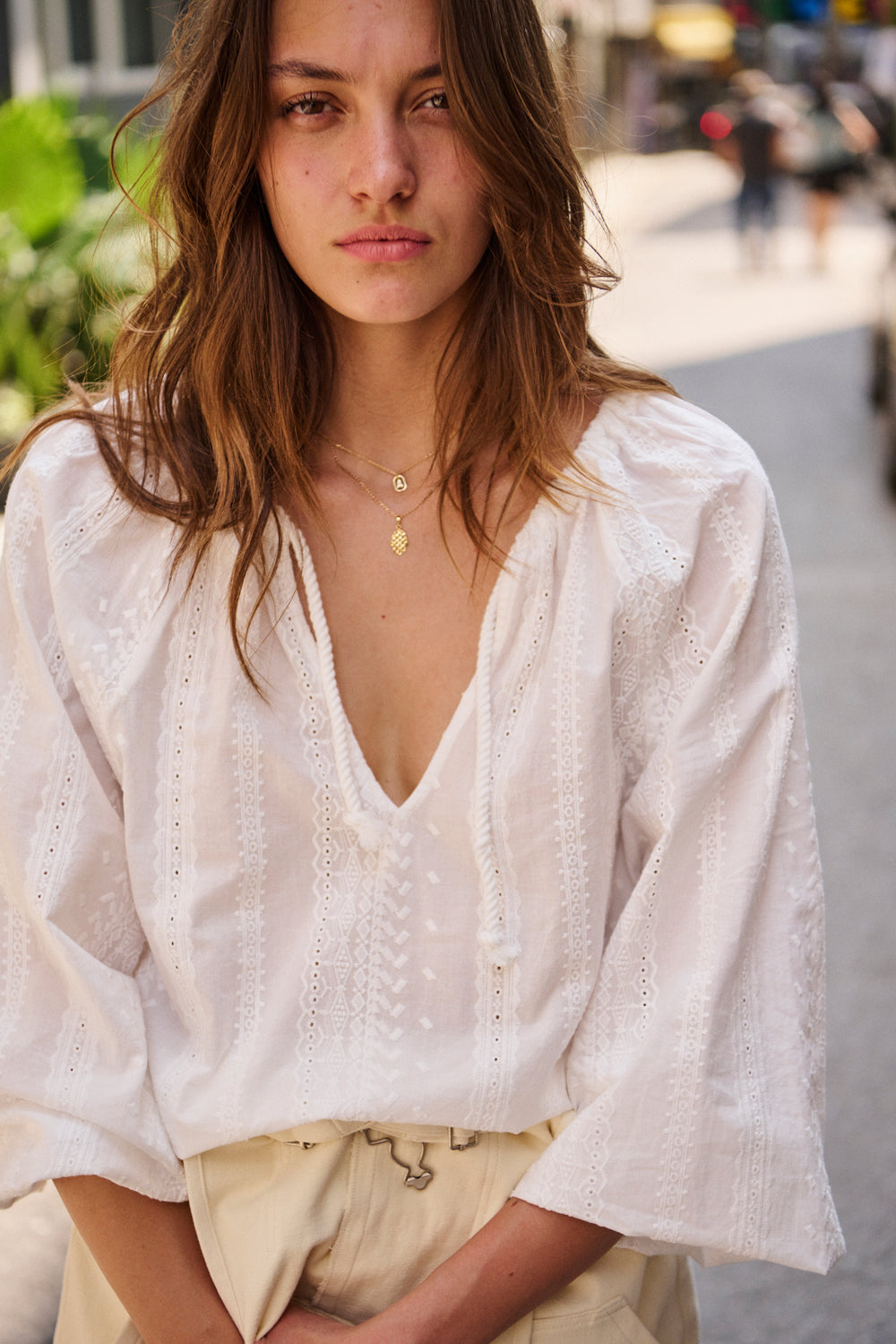 Blouse Baron broderies écrues