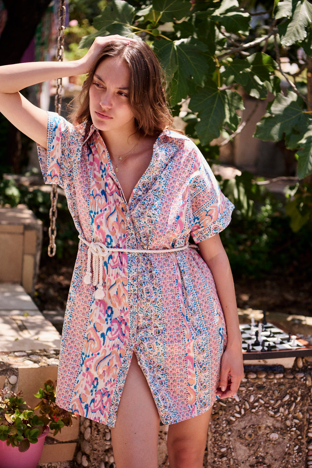 Rhône patchwork print dress
