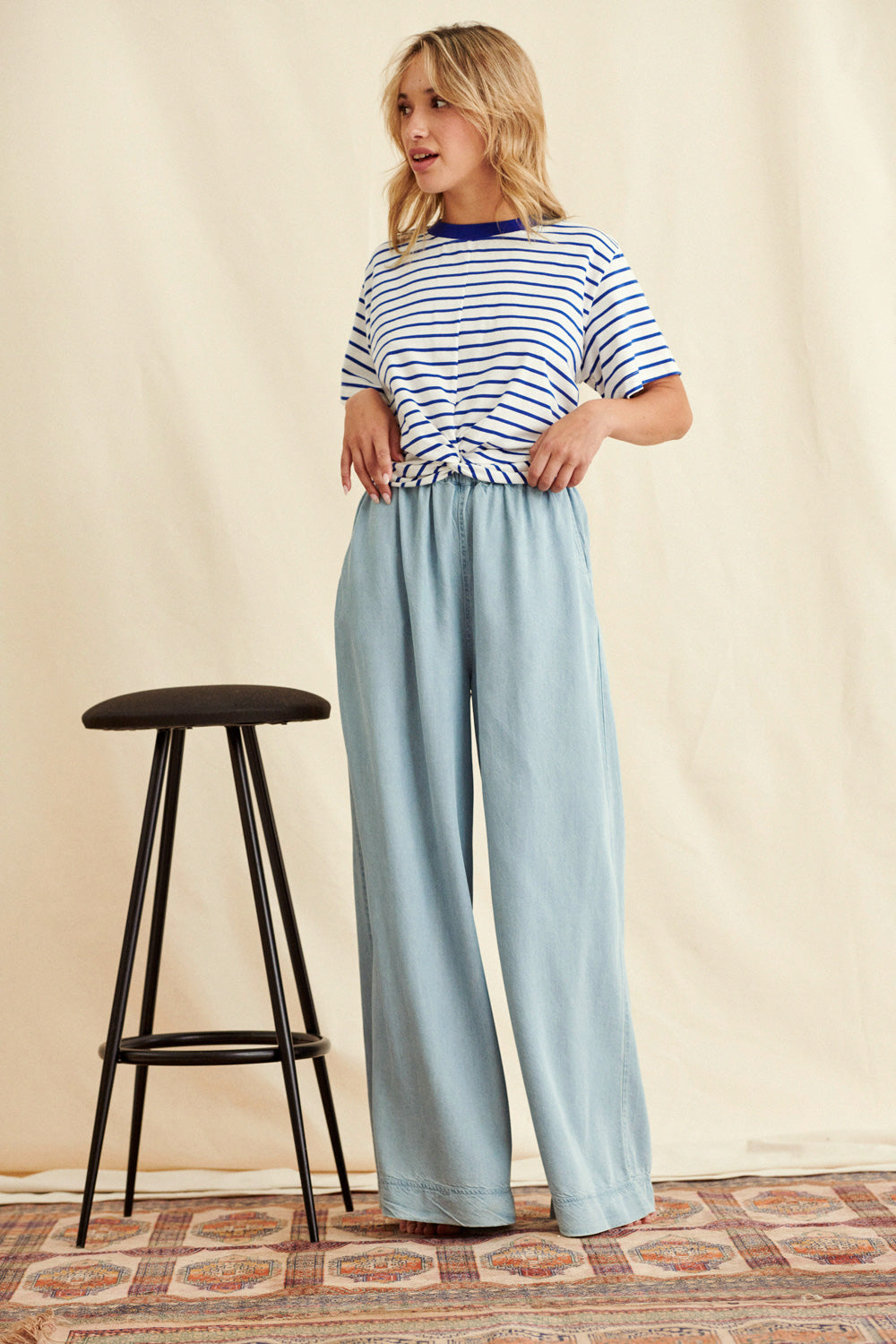 T-shirt Twisty rayures bleues