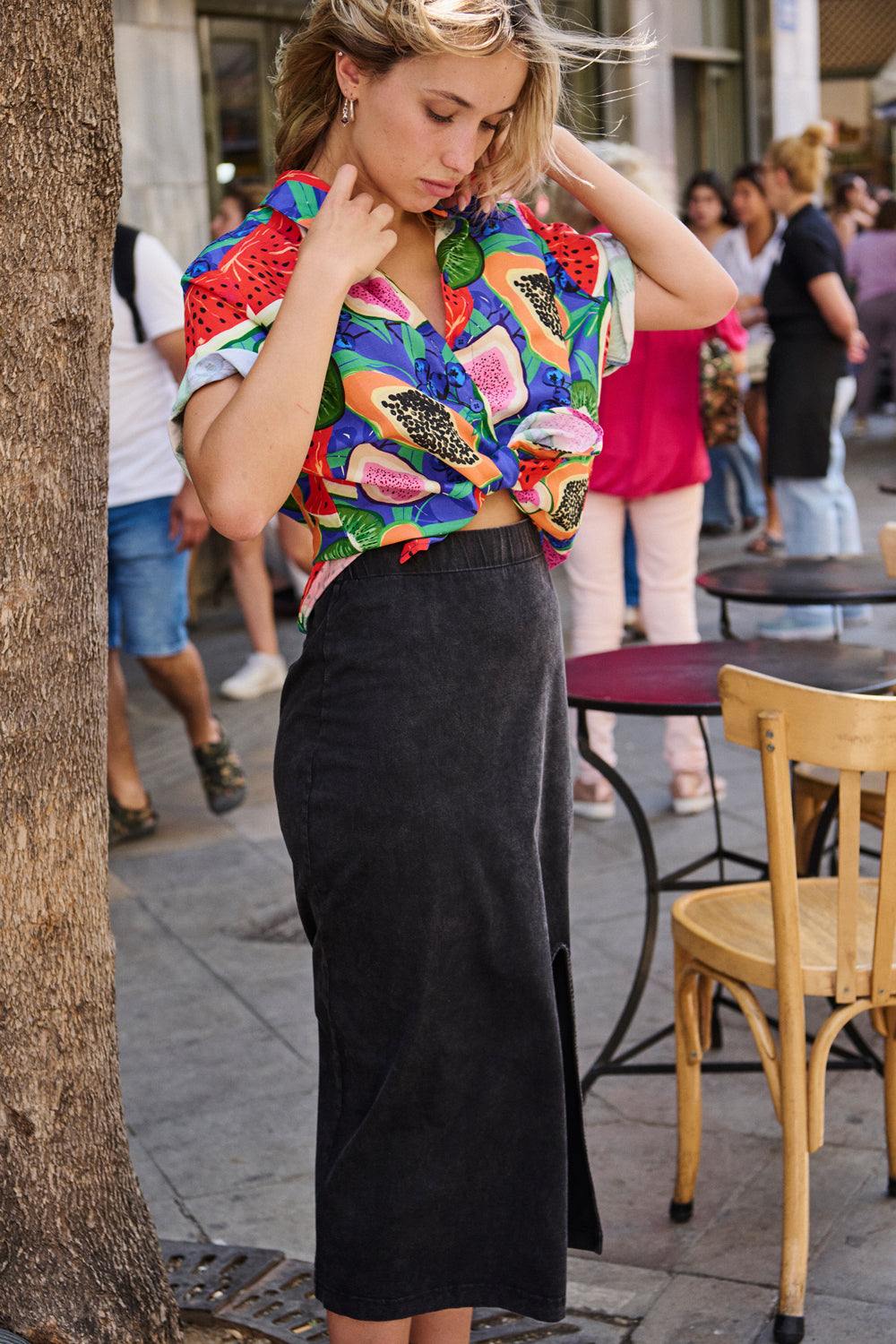 Jupe Jenny tie and dye carbone