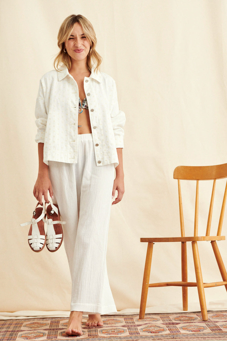 Pantalon Poppi écru