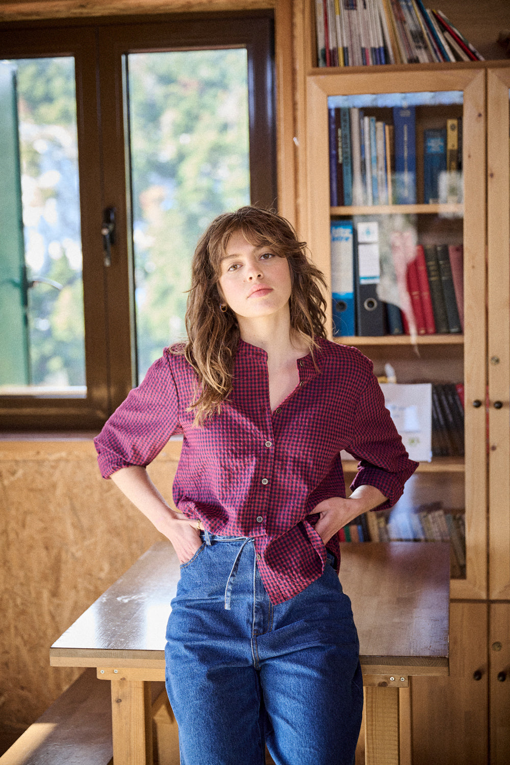 Blouse Binta vichy bordeaux