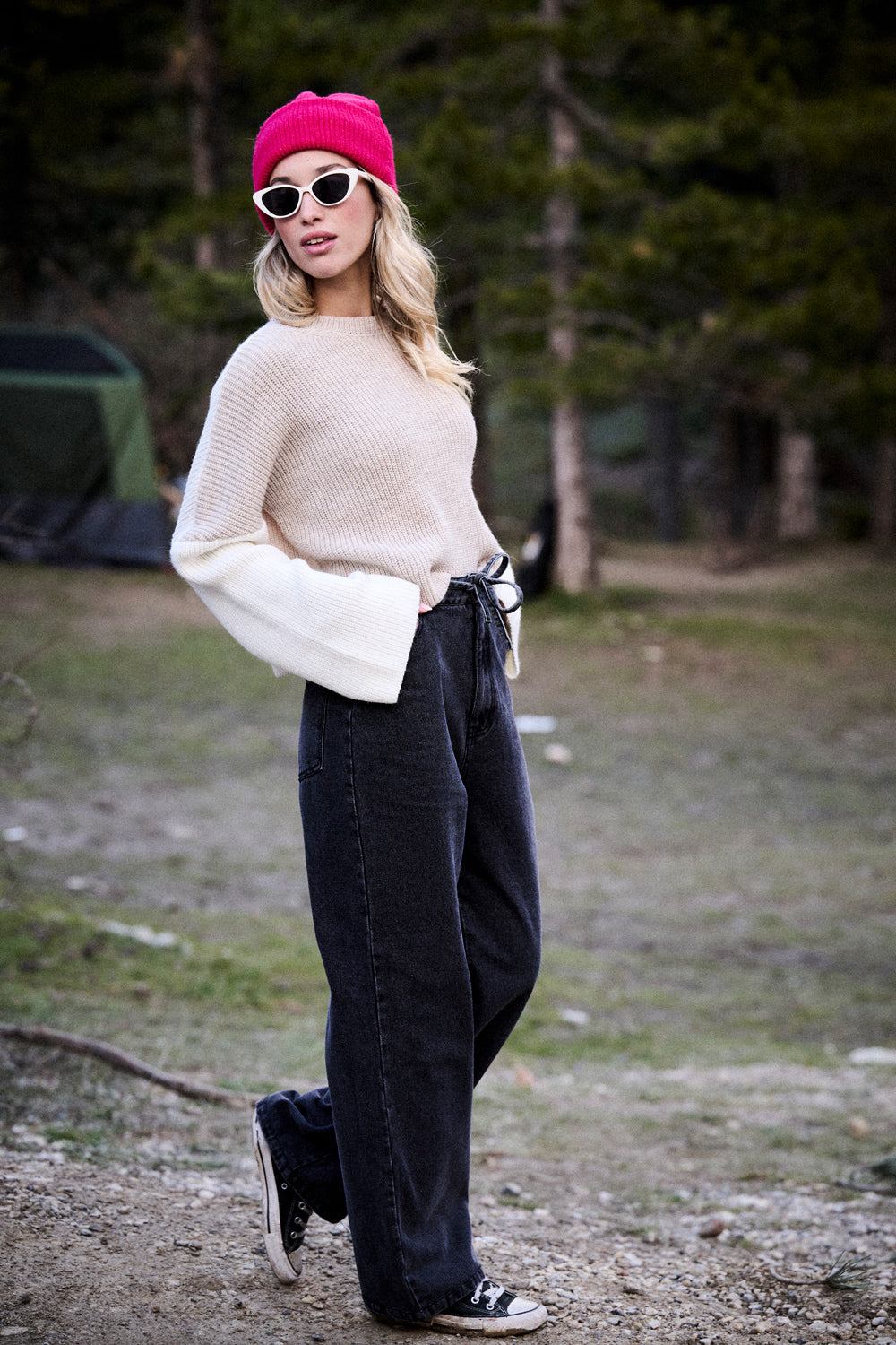 Pull Mamma beige & écru