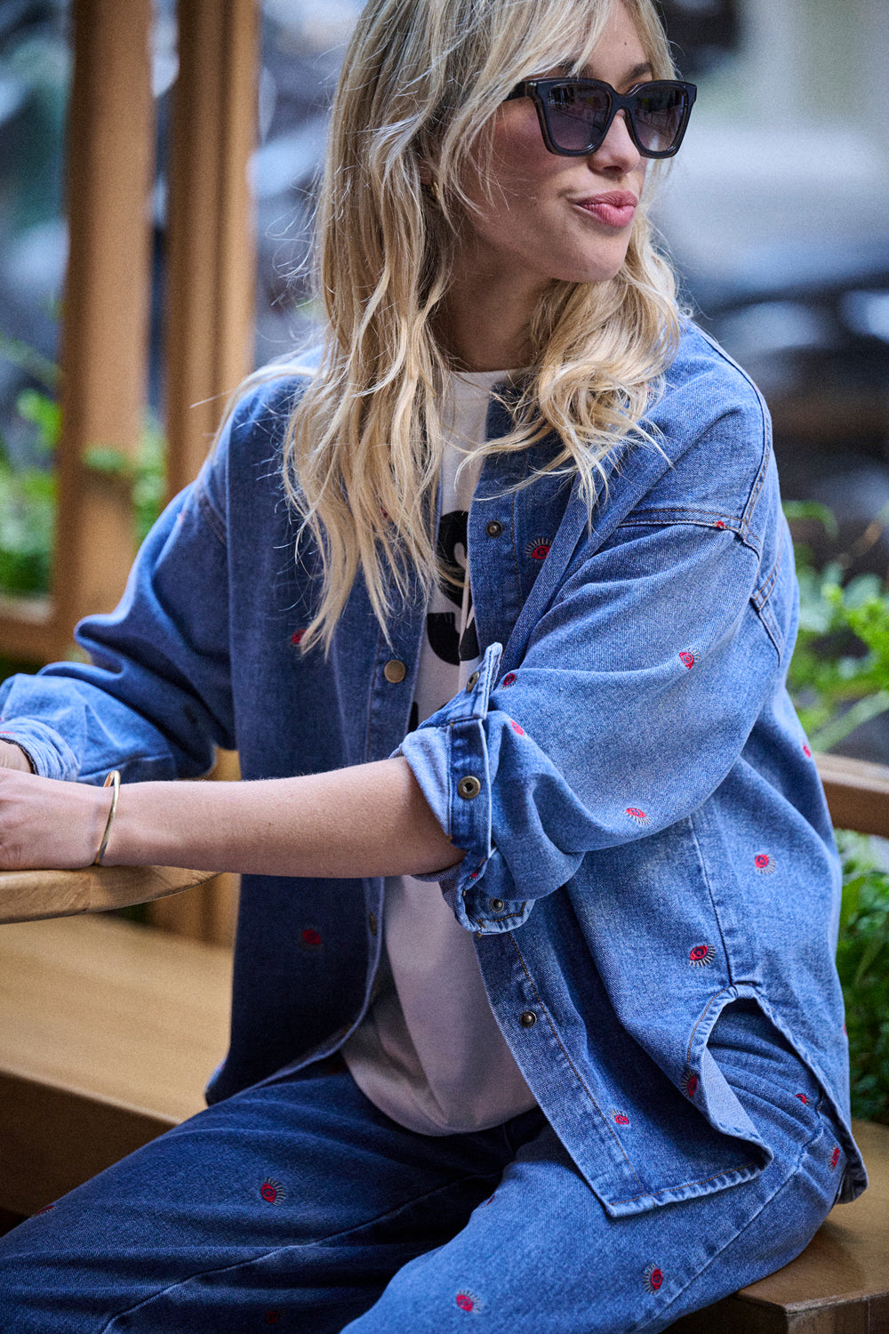 Veste Vlodia en jean brodé