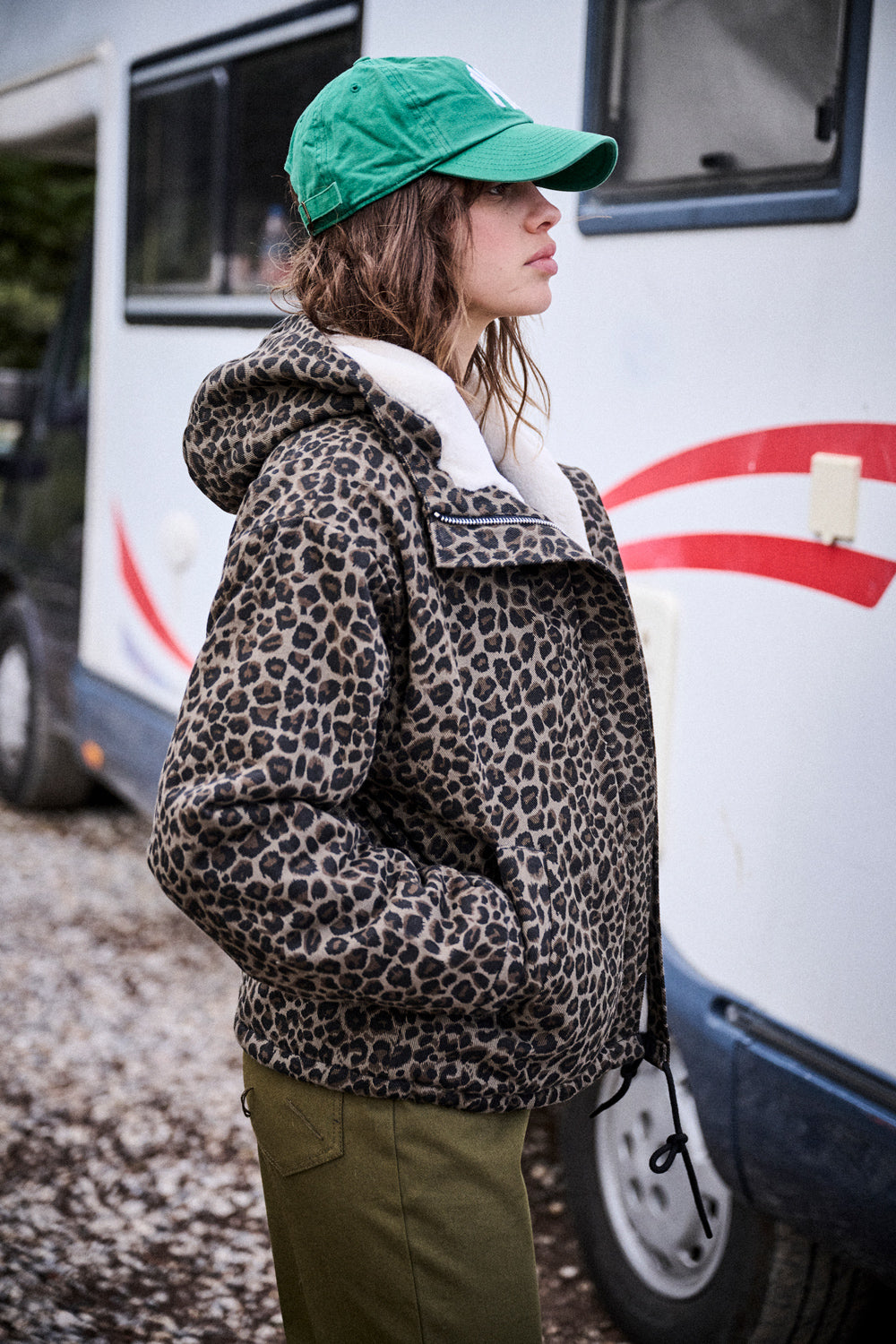 Parka Guzmania • Léopard carbone