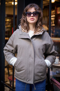 Parka Guzmania en coton kaki