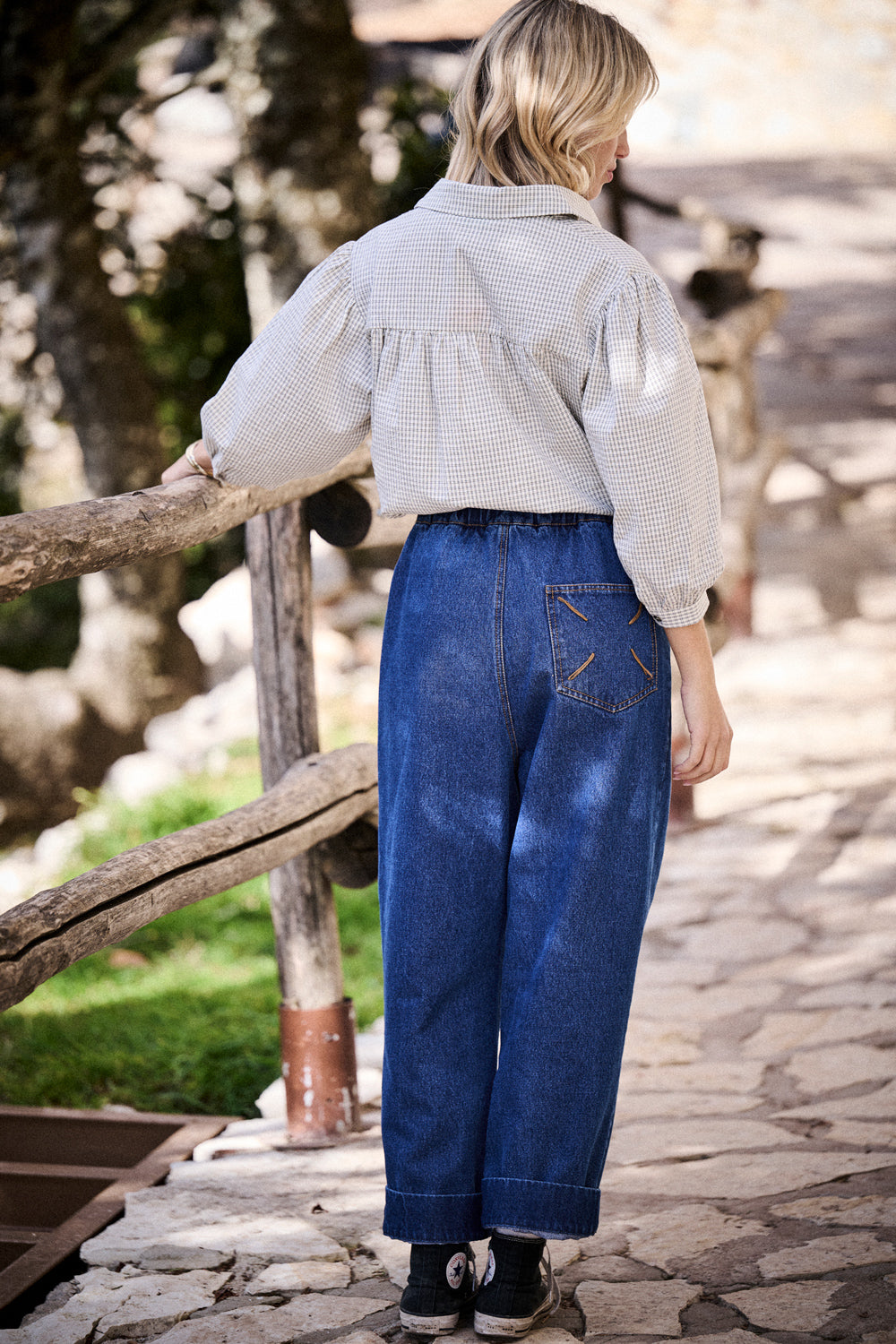 Chemise Catane écrue à carreaux