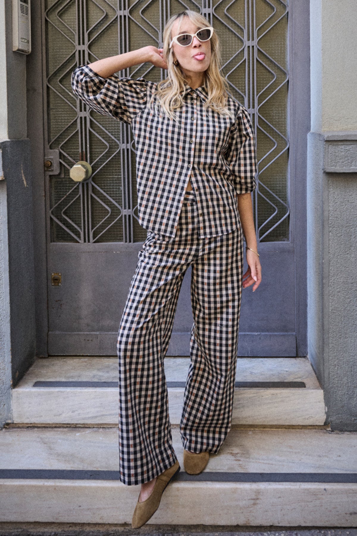 Ensemble Eliott vichy brodé