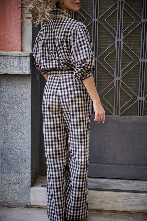 Pantalon Pali vichy brodé