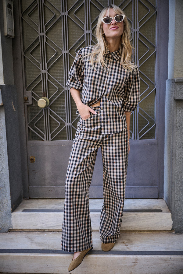 Pantalon Pali vichy brodé