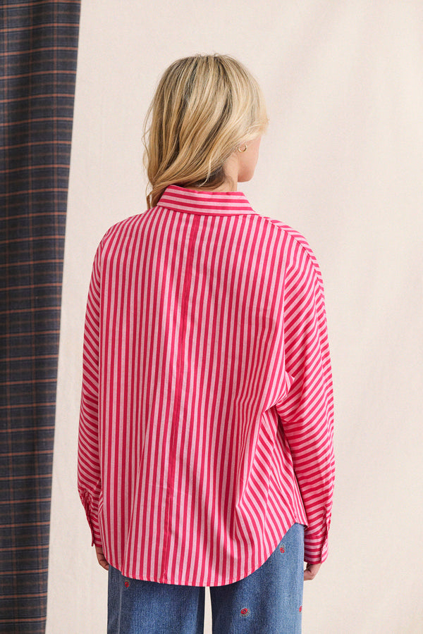 Chemise Contis rayures roses