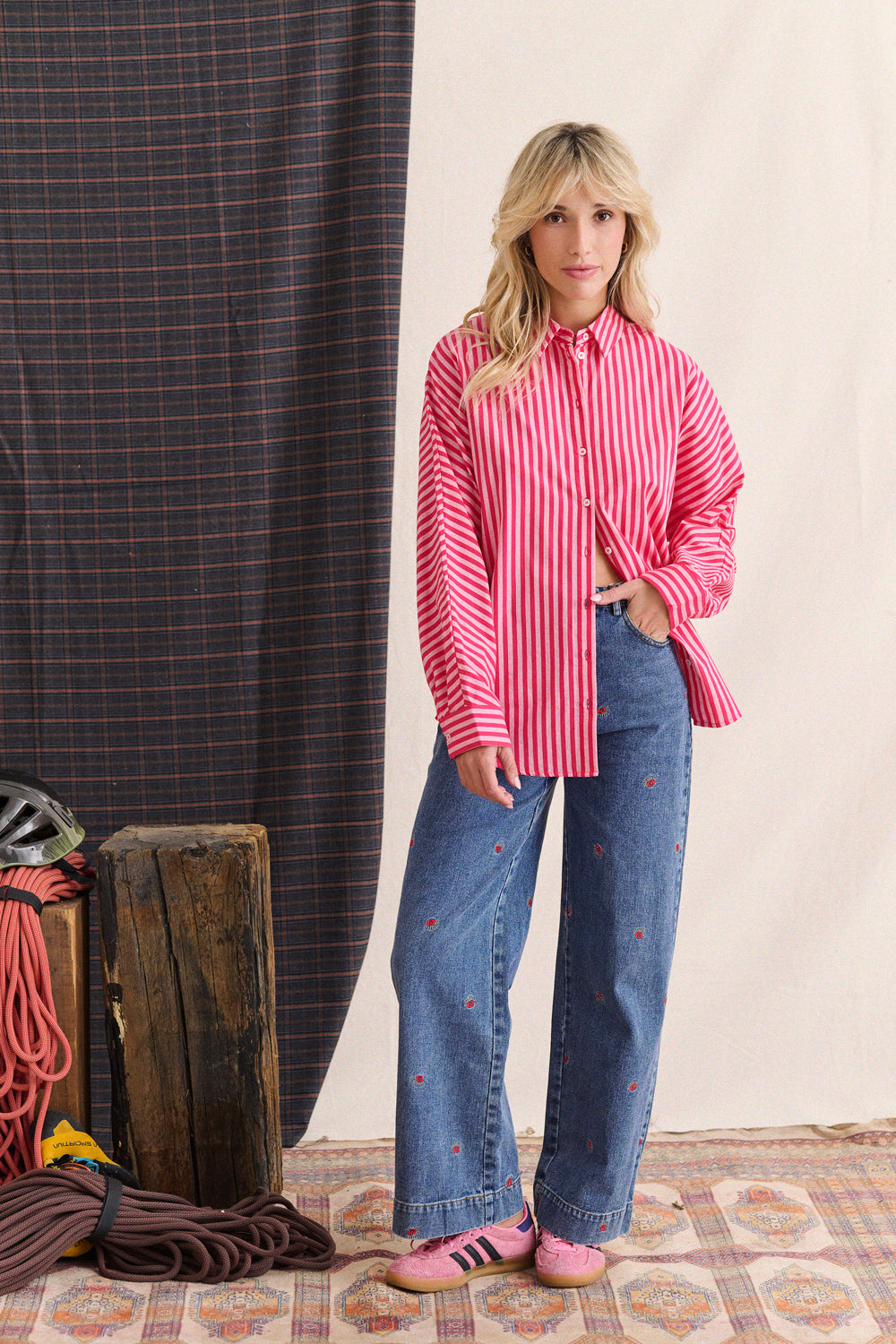 Chemise Contis rayures roses