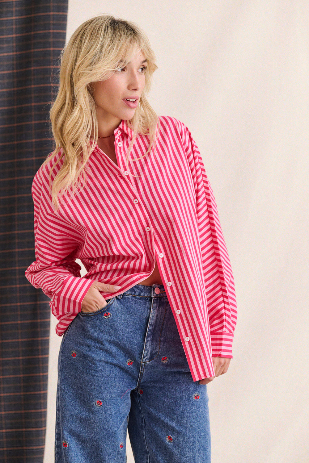 Chemise Contis rayures roses