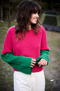Pull Mamma rose & vert