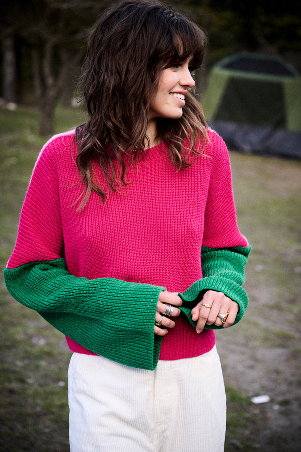 Pull Mamma rose & vert