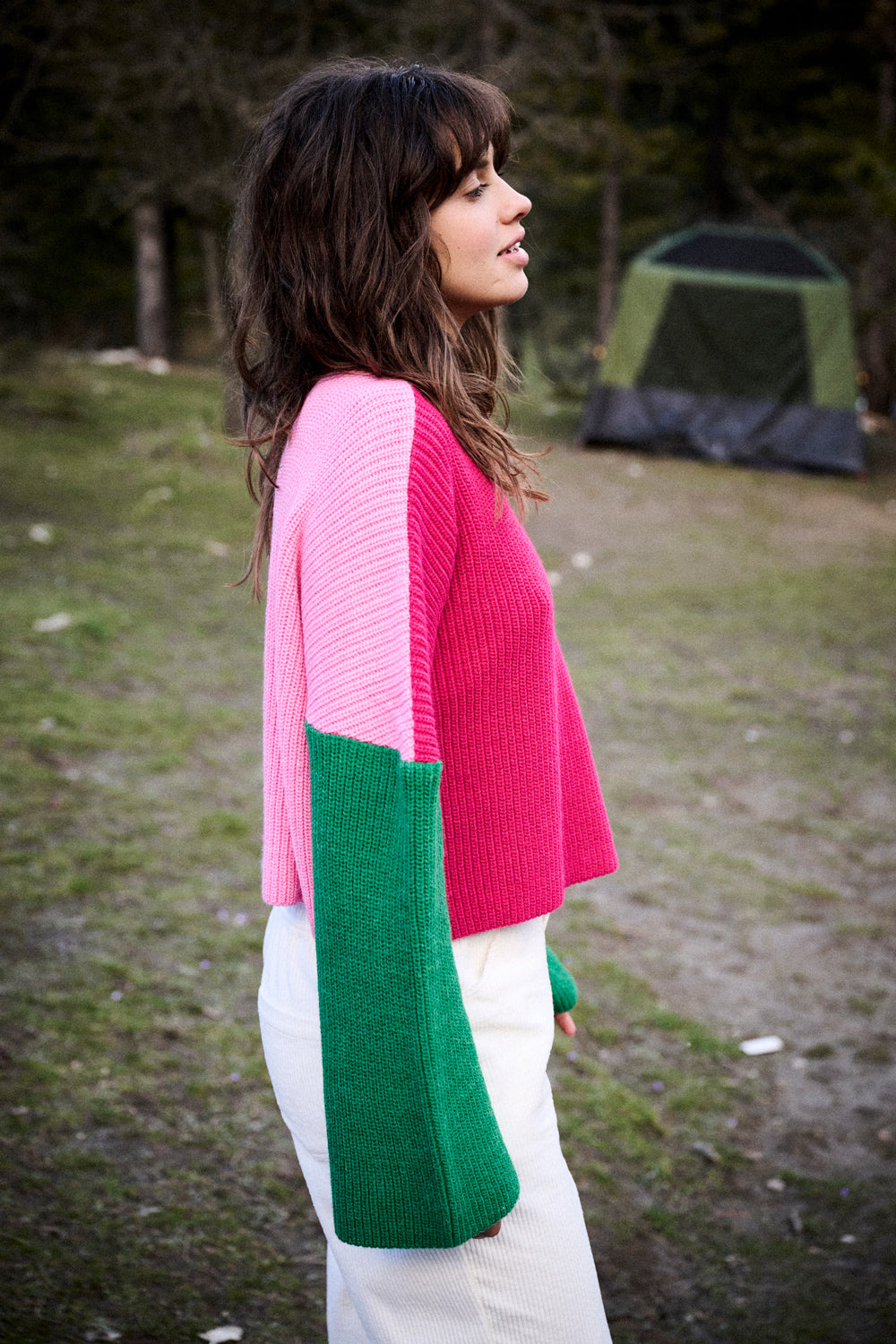 Pull Mamma rose & vert