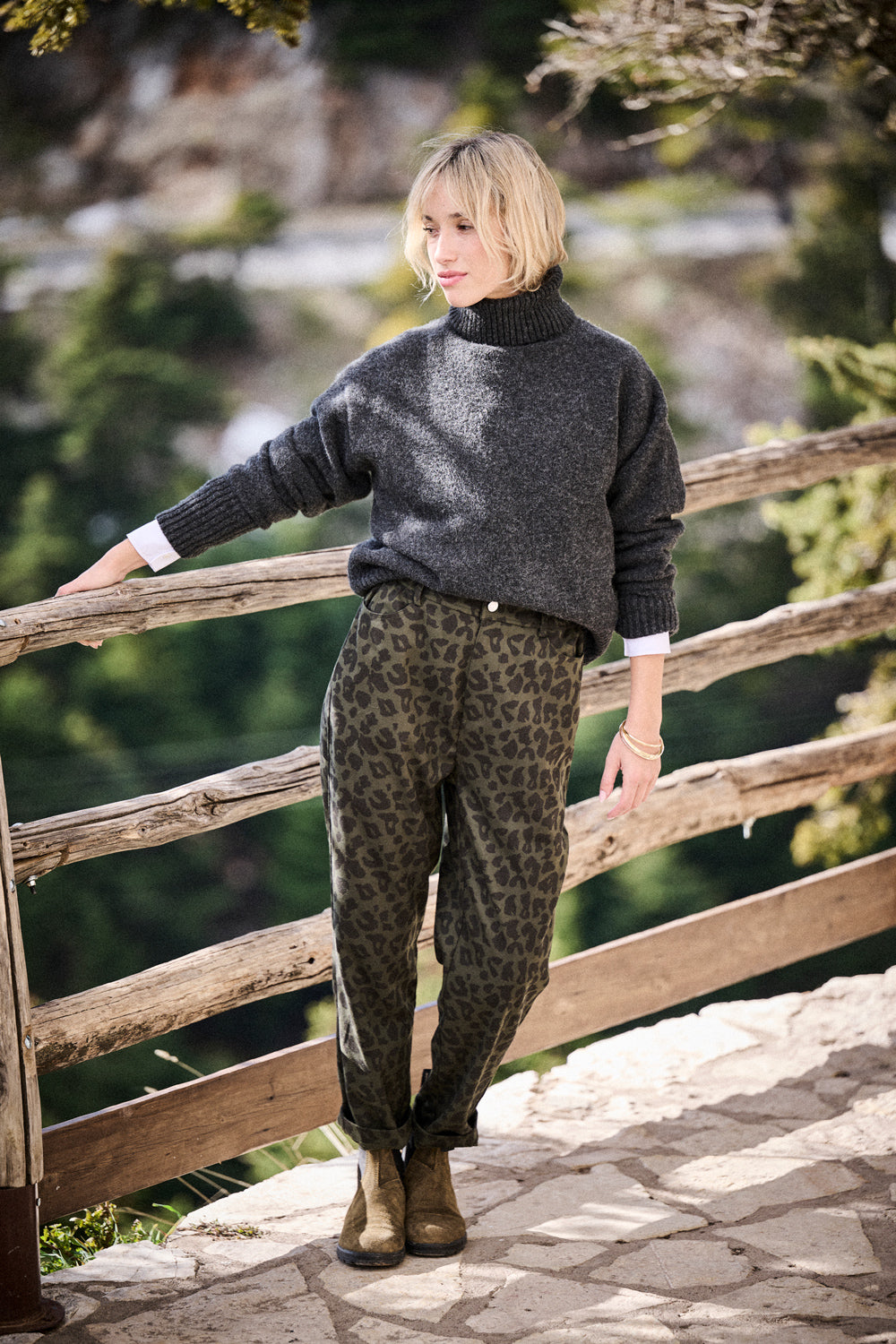 Pantalon Pino • Léopard kaki