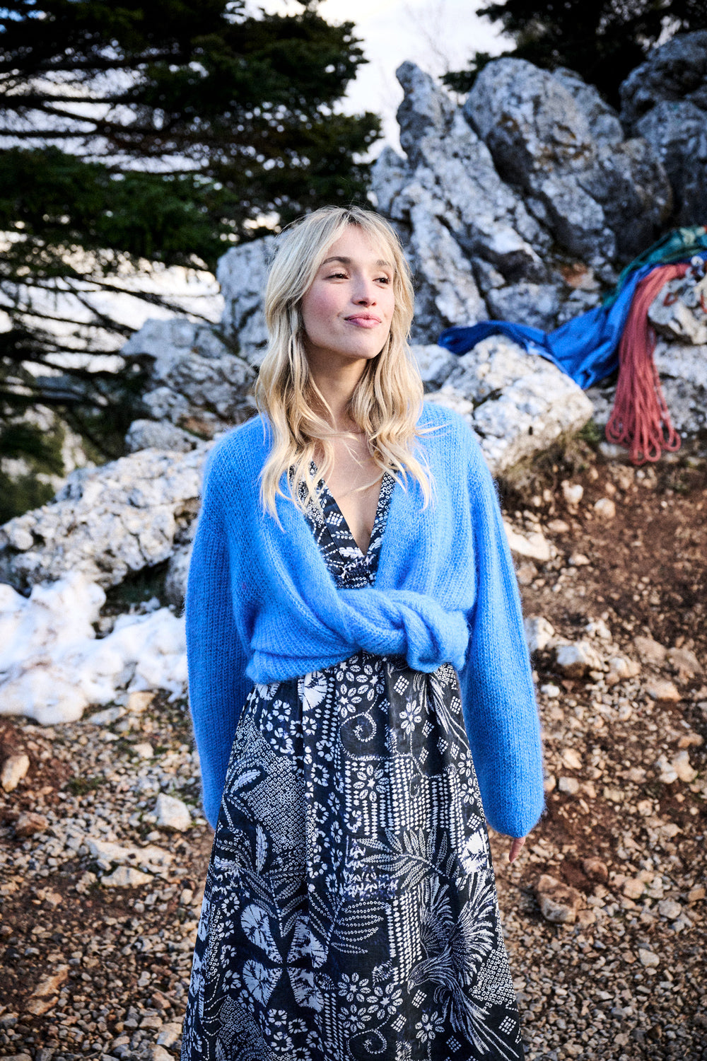 Gilet en mohair Laure bleu