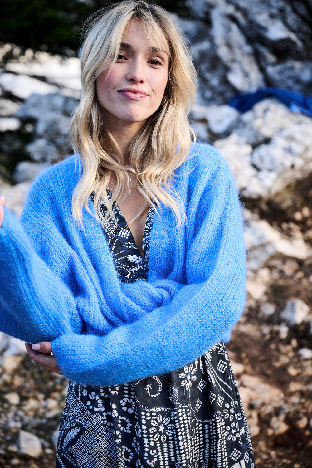Gilet en mohair Laure bleu